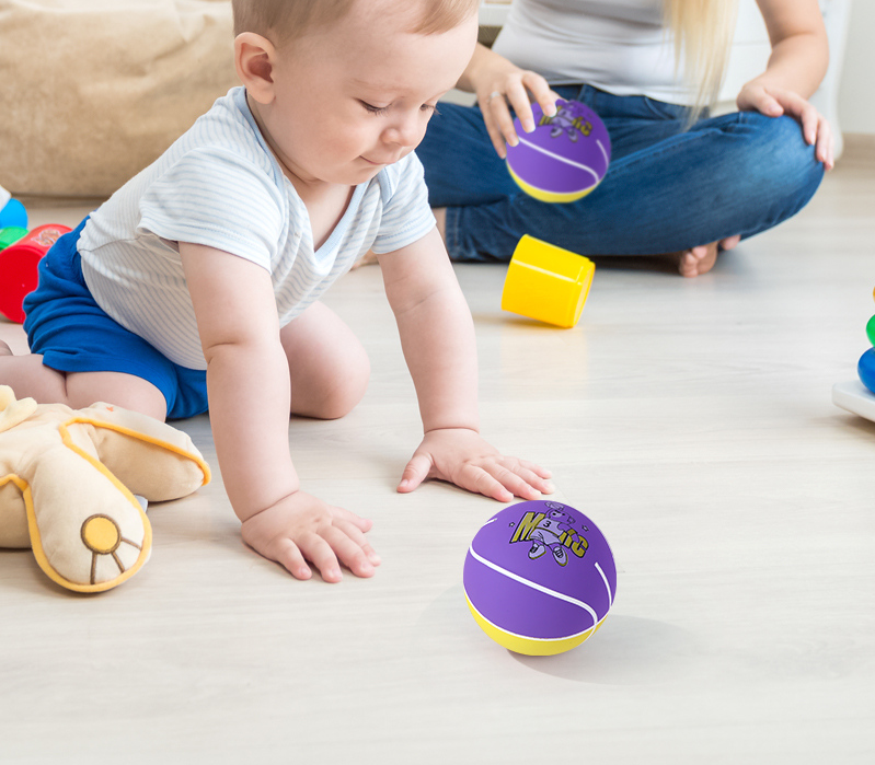 Yellow-Purple Spliced Bear Rubber Ball