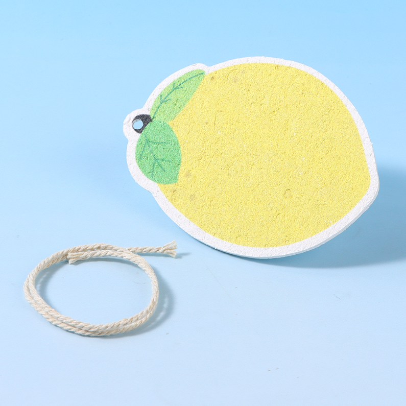 Wood Pulp Cotton Dishwashing Sponge (Lemon)