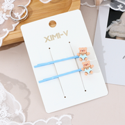 Little Brown Bear Hairpins 2PCS (Blue)