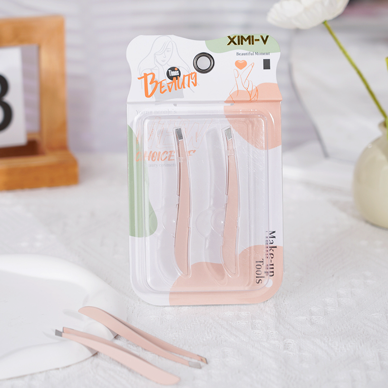 Pink Eyebrow Clip Set (Flat and slanted)