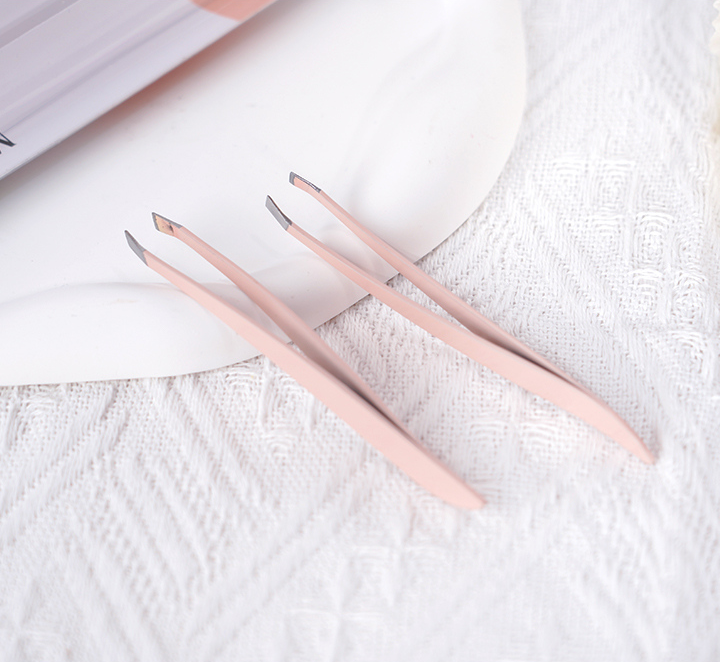 Pink Eyebrow Clip Set (Flat and slanted)