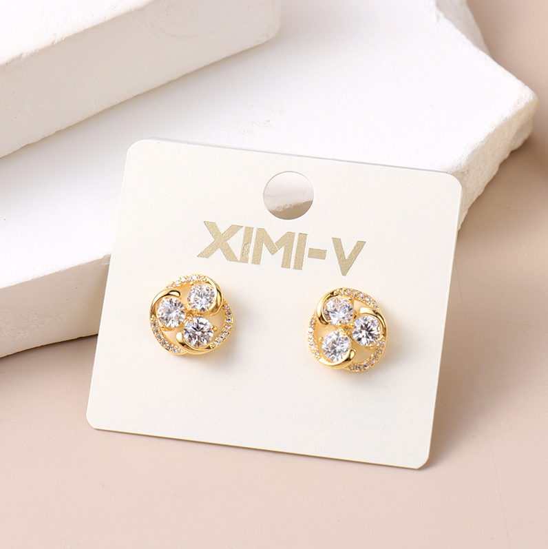 Exquisite Elegant Gold-Plated Stud Earrings