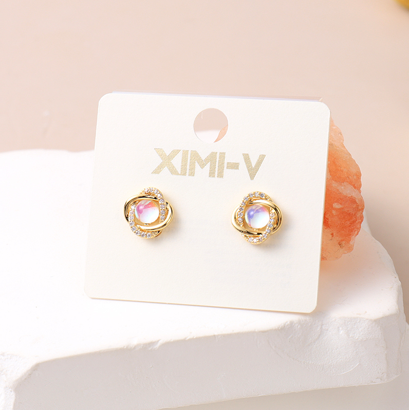 Exquisite Simple Gold-Plated Stud Earrings