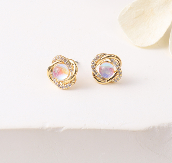 Exquisite Simple Gold-Plated Stud Earrings