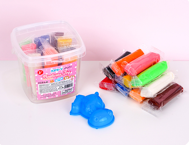 10-color Model Square Bucket Plasticine Set (Color)