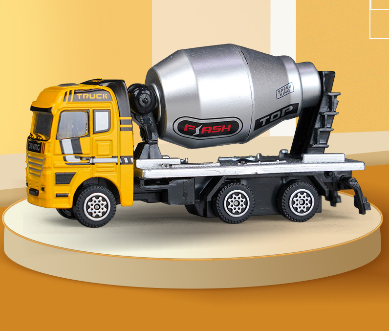 Alloy Sliding Mixer Construction Truck Toy (Yellow)