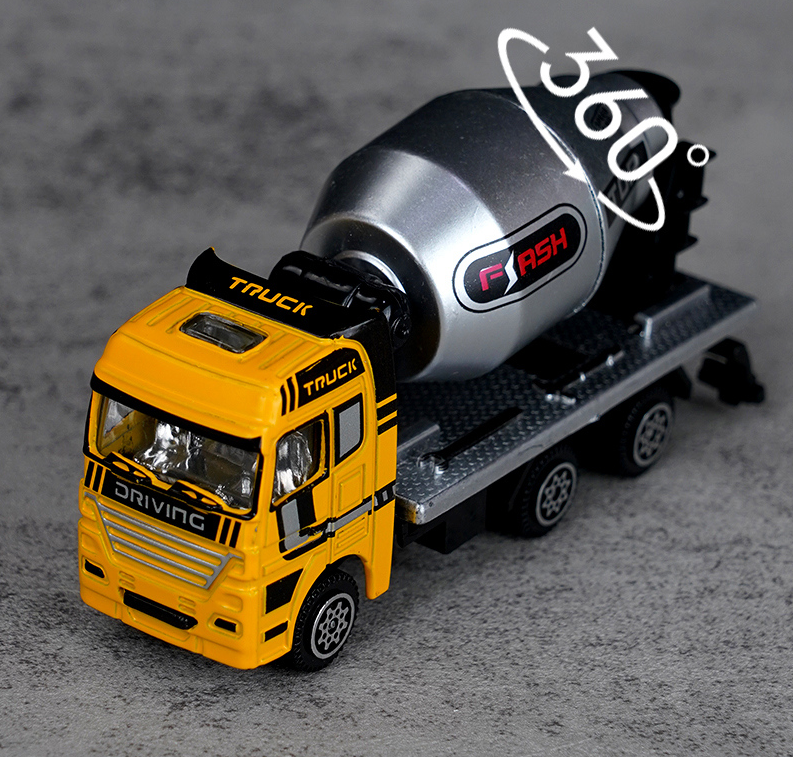 Alloy Sliding Mixer Construction Truck Toy (Yellow)