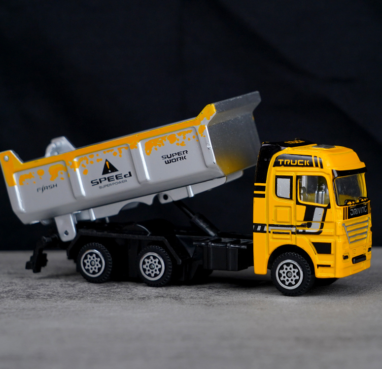 Alloy Sliding Dump Construction Truck Toy (Yellow)