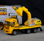 Alloy Sliding Excavator Construction Truck Toy (Yellow)