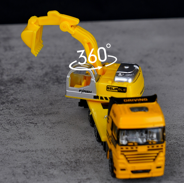 Alloy Sliding Excavator Construction Truck Toy (Yellow)