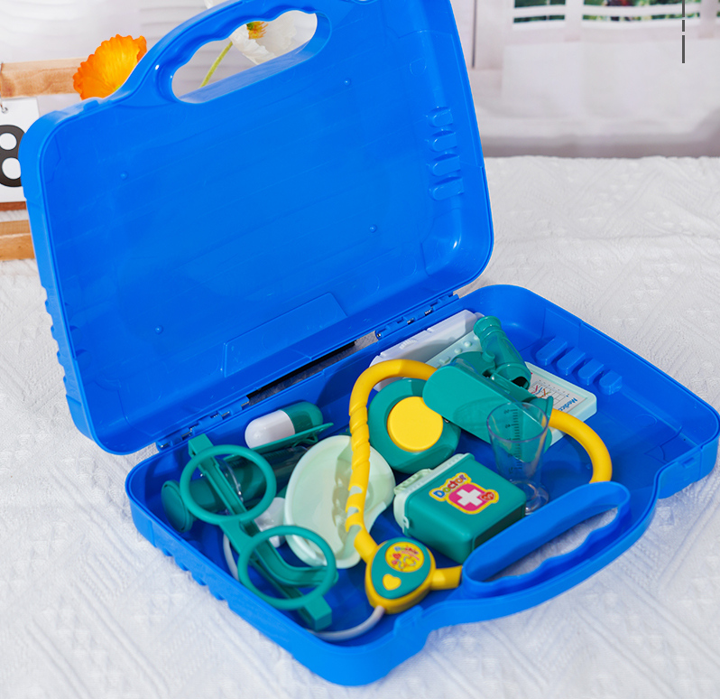Pretend Play Doctor Toy Set with Carrying Case (Blue)