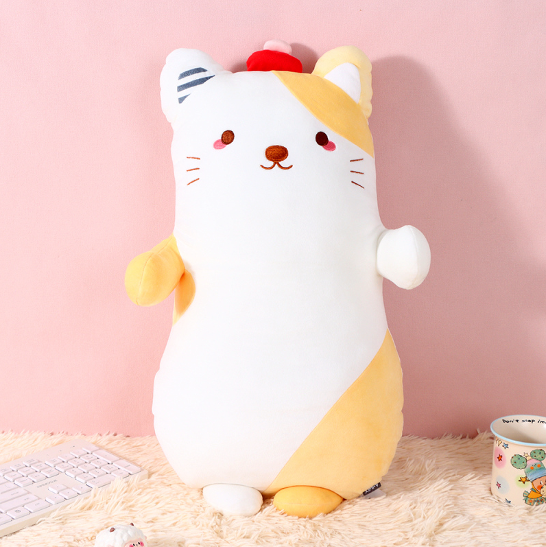 Good night Baby Cat Long Pillow (white)