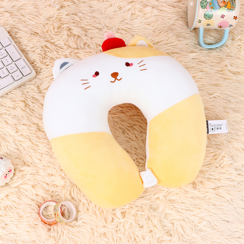 Goodnight Cat PP Cotton U-shaped pillow (yellow)