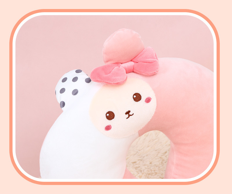 Goodnight Bunny PP Cotton U-shaped Pillow (pink)