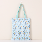 Canvas bag full of fresh flowers