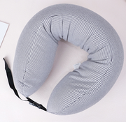 Simple Striped Particle Foam U-shaped Pillow (Gray)