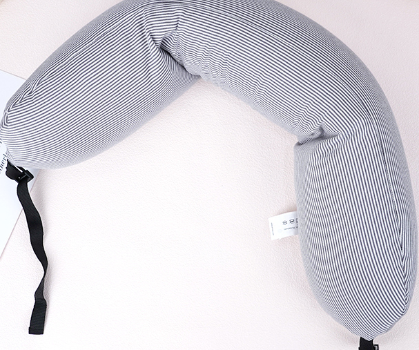 Simple Striped Particle Foam U-shaped Pillow (Gray)