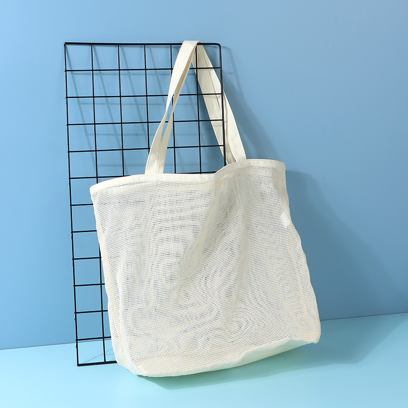 Simple Grid Shopping Bag with Large Capacity