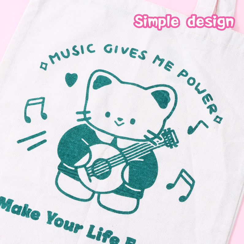 Cat musician canvas bag