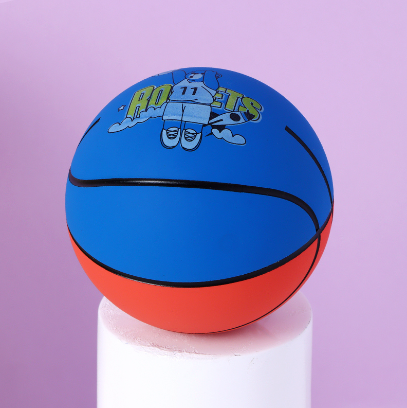 Red-Blue Spliced Bear Rubber Ball