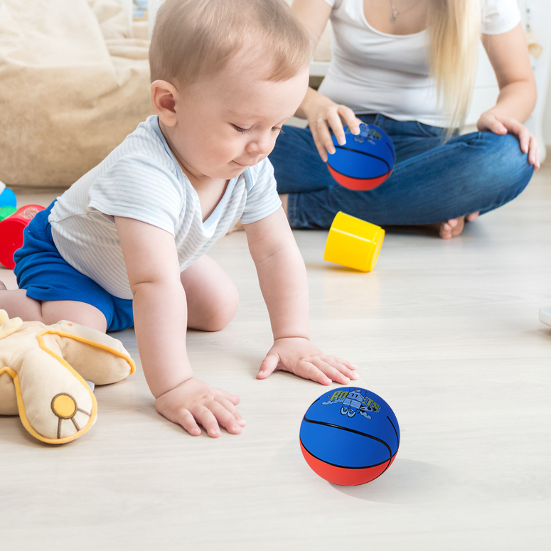 Red-Blue Spliced Bear Rubber Ball