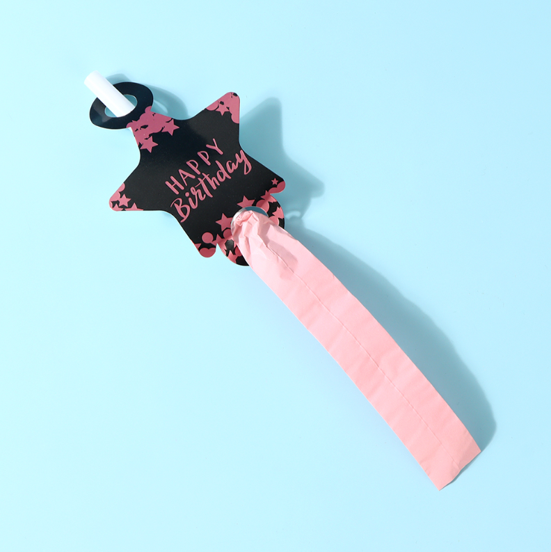 Pink Gold Birthday Party Horn (6 PCS)