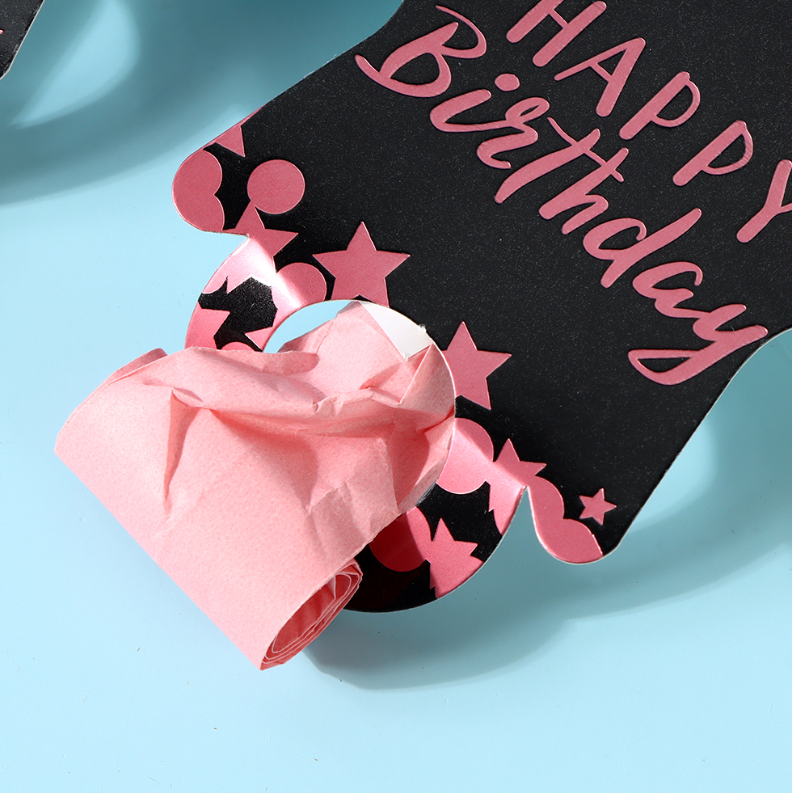 Pink Gold Birthday Party Horn (6 PCS)