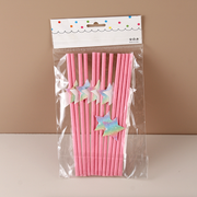 Colorful Rainbow Star Label paper straws (12)