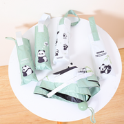 The panda folded his parasol in half