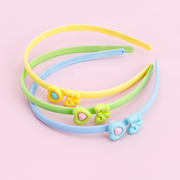 Double head colorful love bow tie headband