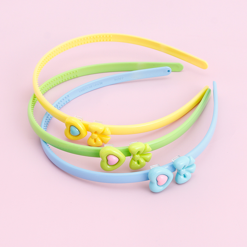 Double head colorful love bow tie headband