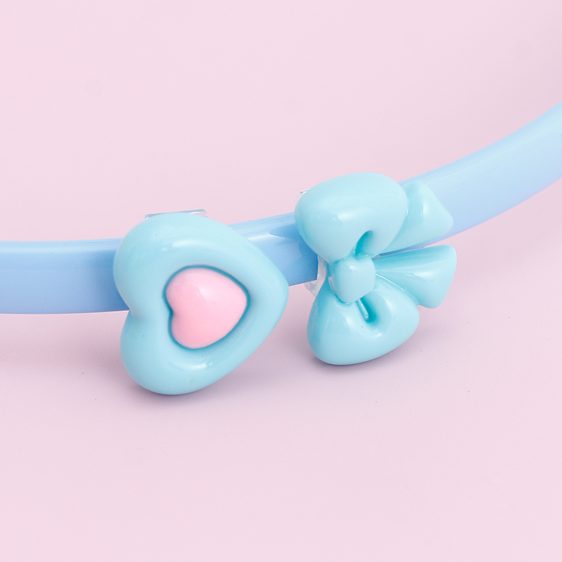Double head colorful love bow tie headband