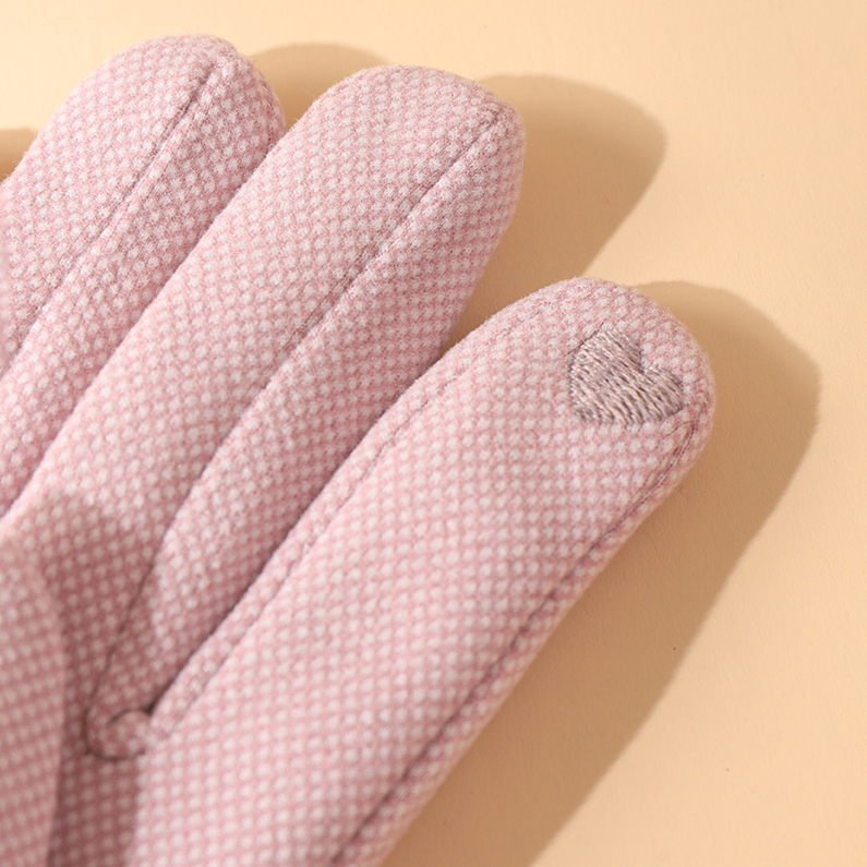 Embroidered bowtie gloves for women