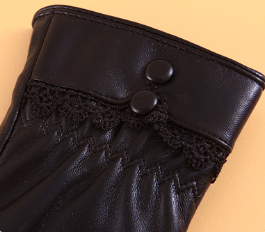 Simple PU Leather Gloves for Ladies(Black)