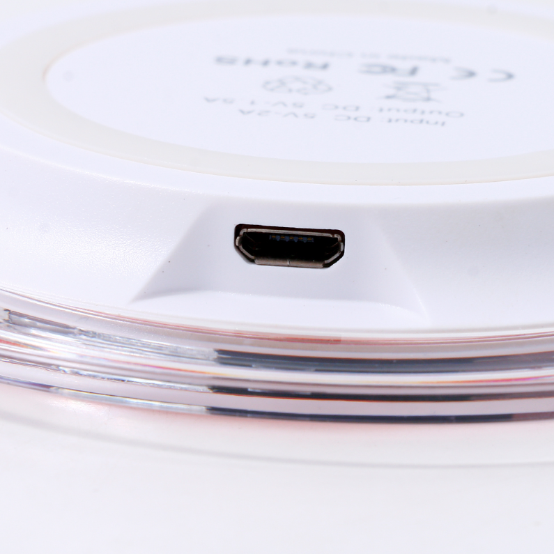 Wireless Charger-Q6 (5V 1A)(White with Red Rim)