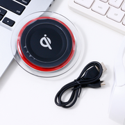 Wireless Charger-Q6 (5V 1A)(Black with Red Rim)