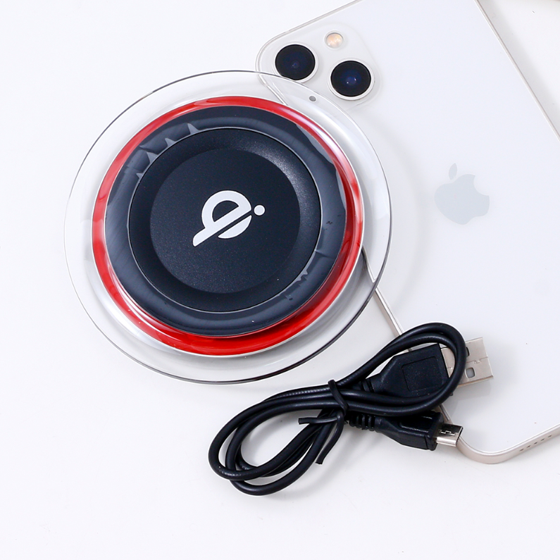 Wireless Charger-Q6 (5V 1A)(Black with Red Rim)