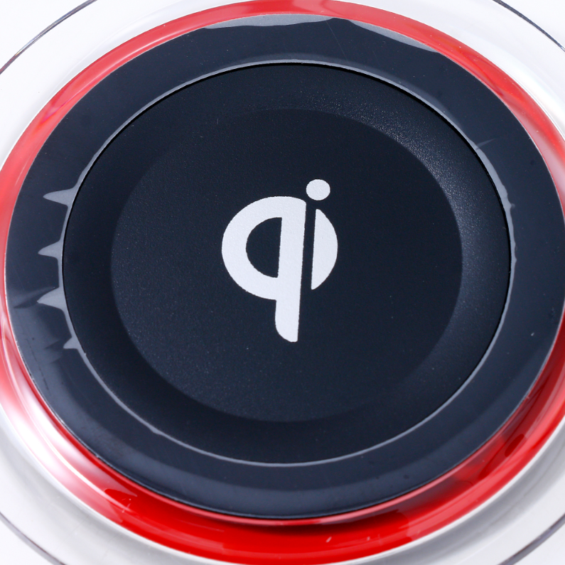 Wireless Charger-Q6 (5V 1A)(Black with Red Rim)