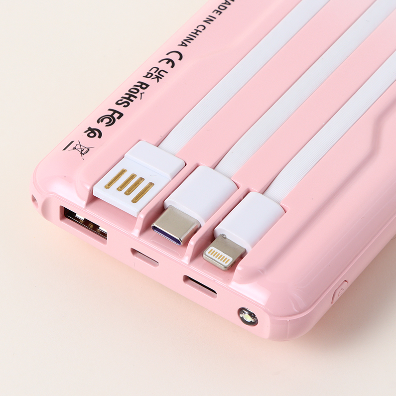 Cool Gradient Kitten Power Bank with Data Cable 10000mAh 22.5W (Pink) X10