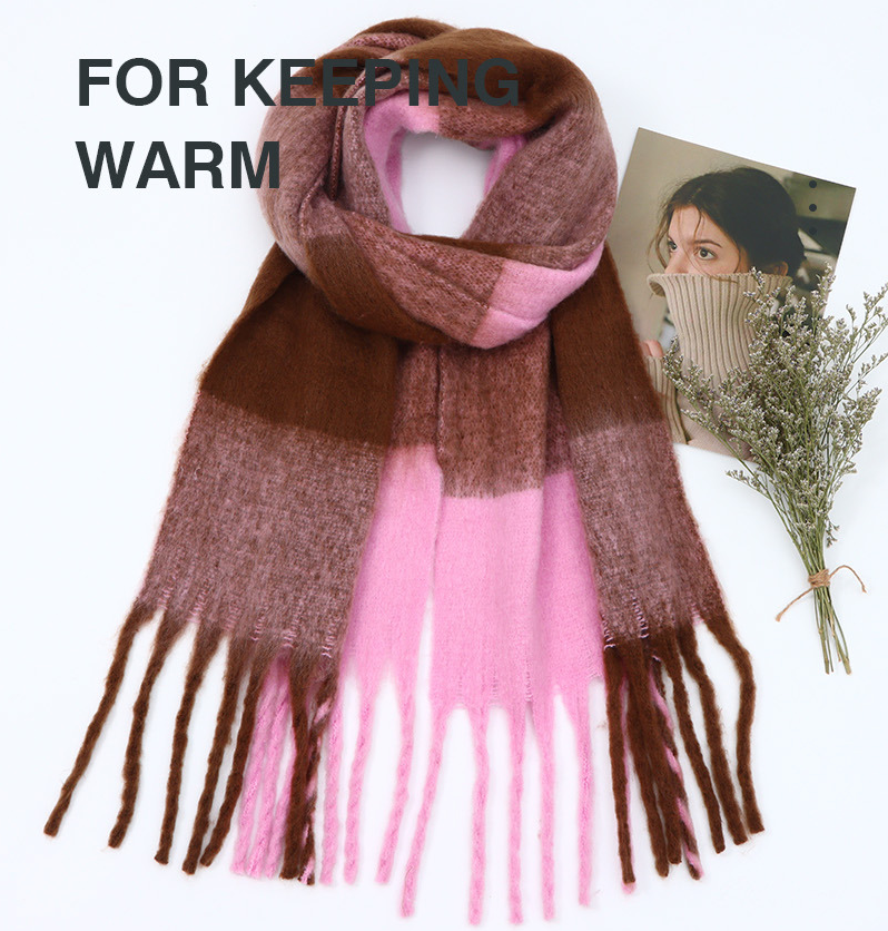 Vintage Soft Waxy Mohair Scarf for Adults (Mixed)