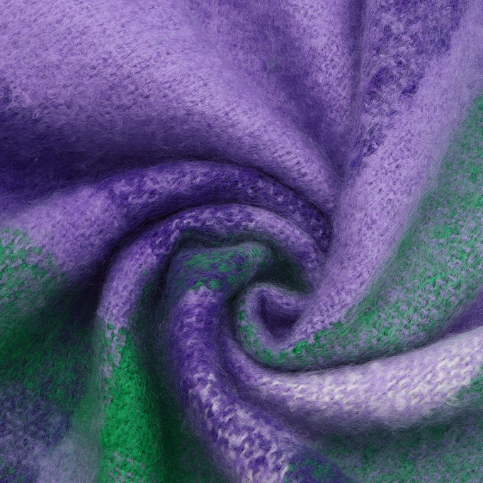 Plaid fringe mohair All-match Adult Scarf (Mixed)
