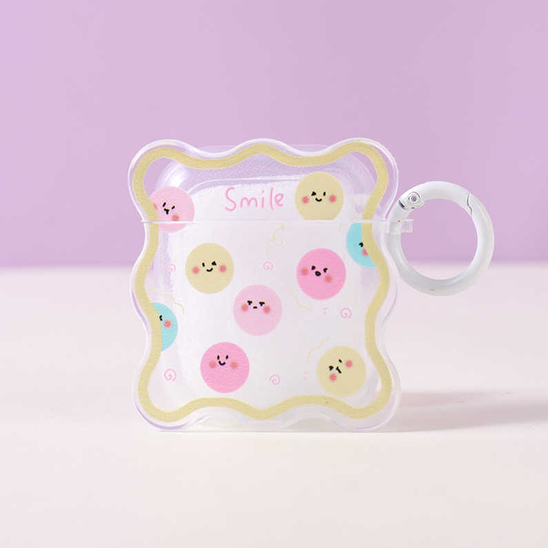 Wavy cute smiley Doodle Airpods1/2 Generation earphone Case