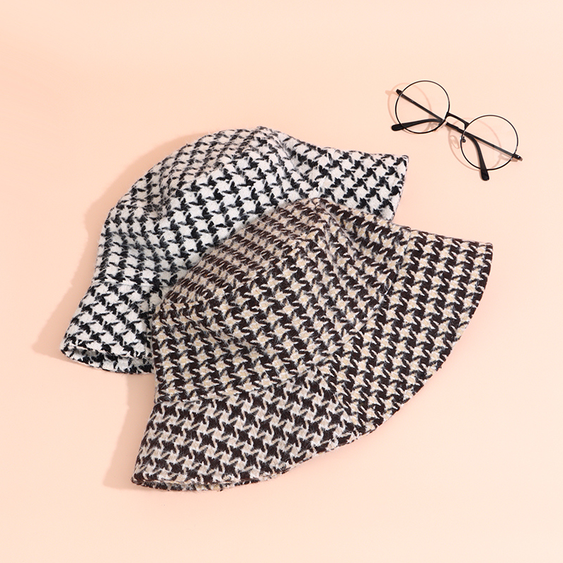 Thousand Bird Check Fisherman's Hat (Black)