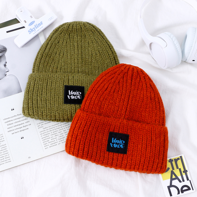 All-Match Woven Label Knitted Hat