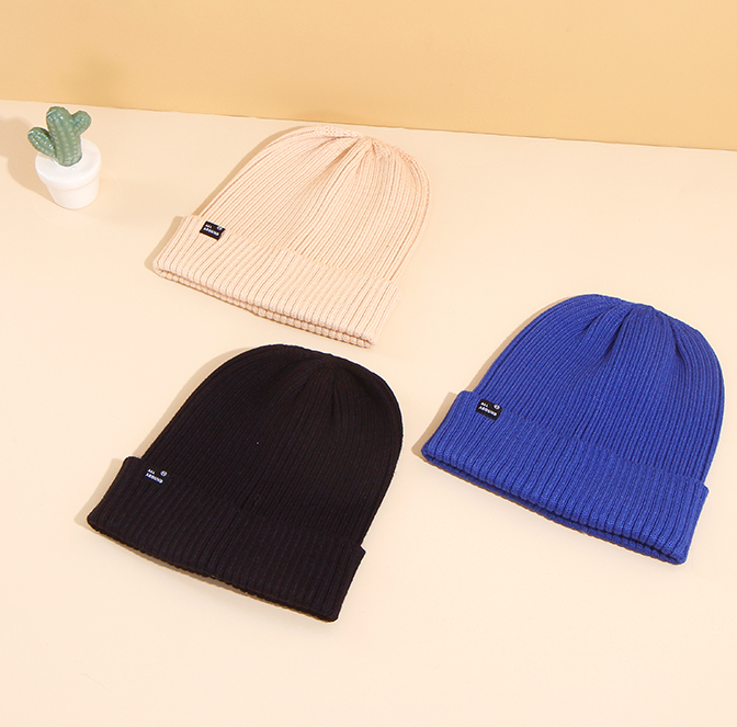 Simple All-in-one knitted Hat (Mixed colors)