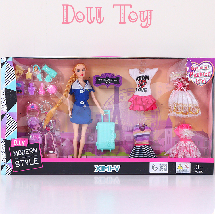 Large-Sized Doll Toy - Costume Girl - Stewardess Set
