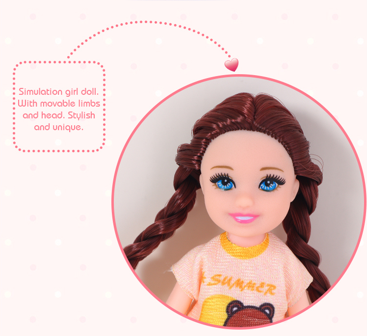 Lovely Little Girl Study Doll Set         (5 Inches)