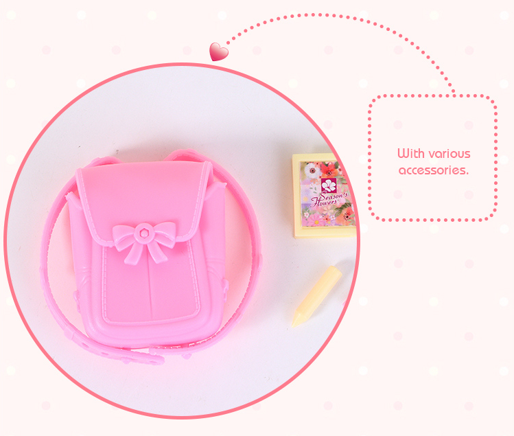 Lovely Little Girl Study Doll Set         (5 Inches)