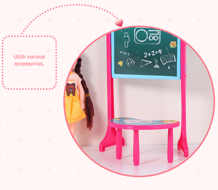 Lovely Little Girl Study Doll Set         (5 Inches)