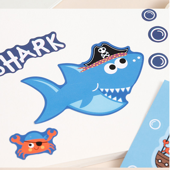 Shark sailing diary sticker